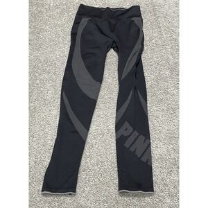 PINK ACTIVE Victoria's Secret Leggings Women's M Black Pink Seamless Ankle Yoga